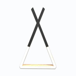 Hanah Home Raf139 Estantería de Pared Madera Maciza Nogal y Negro 25x42x6 cm